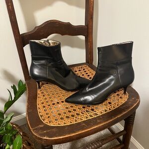 Zara Black Leather Ankle Boots